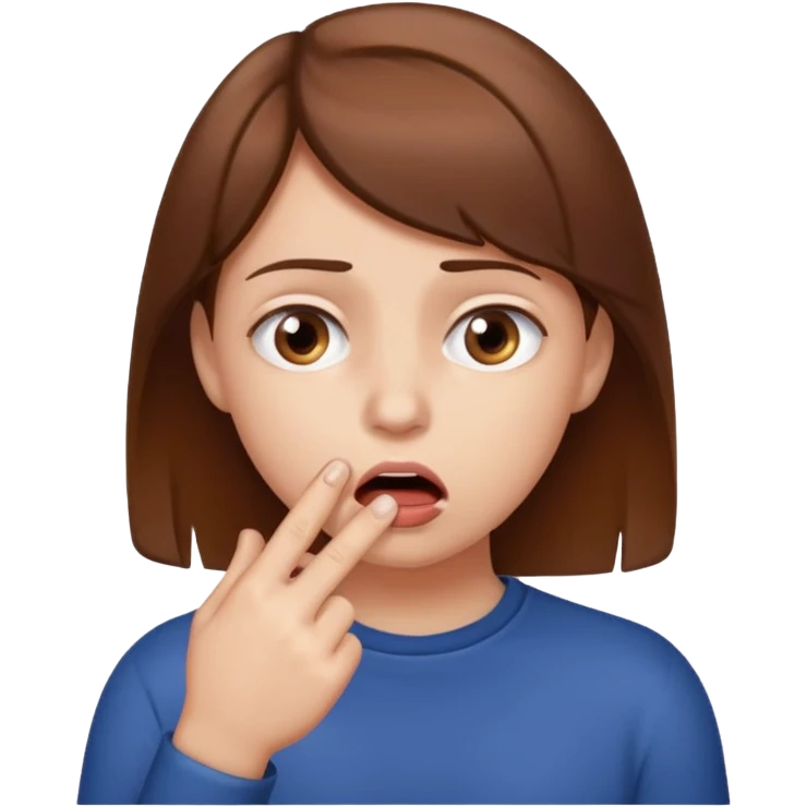 Una carita que se muerde el dedo emoji