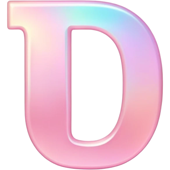 Iridescent pastel pink Font setting icon with letter D emoji