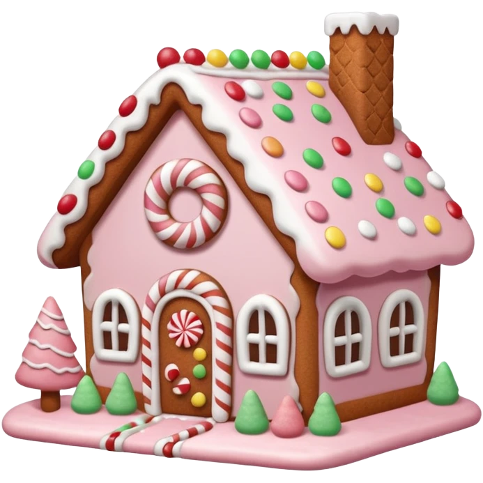 Cute light pink gingerbread house aesthetic  emoji