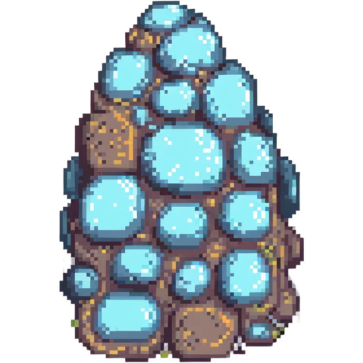 a pixel art rock, chunky pixels, retro game style emoji