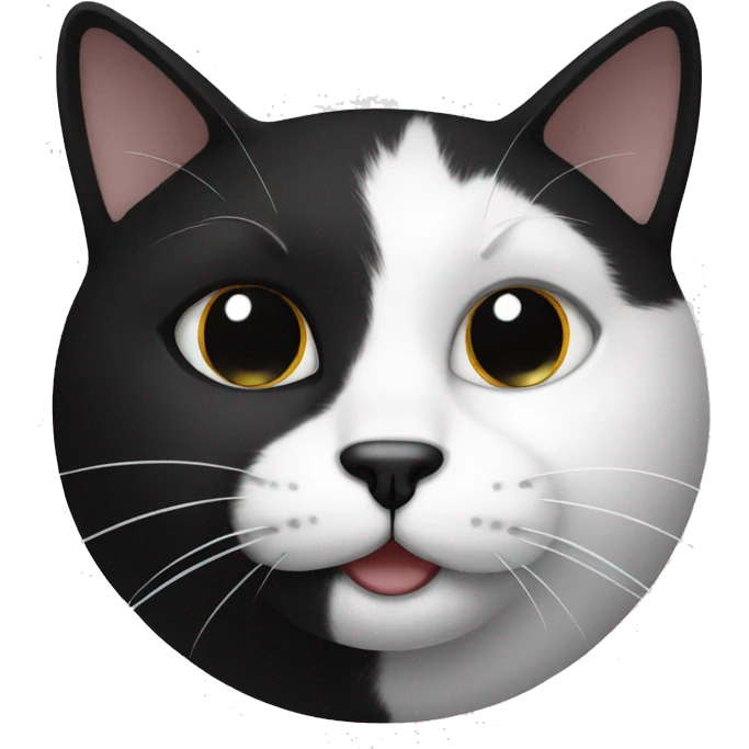 Black and white cat head emoji