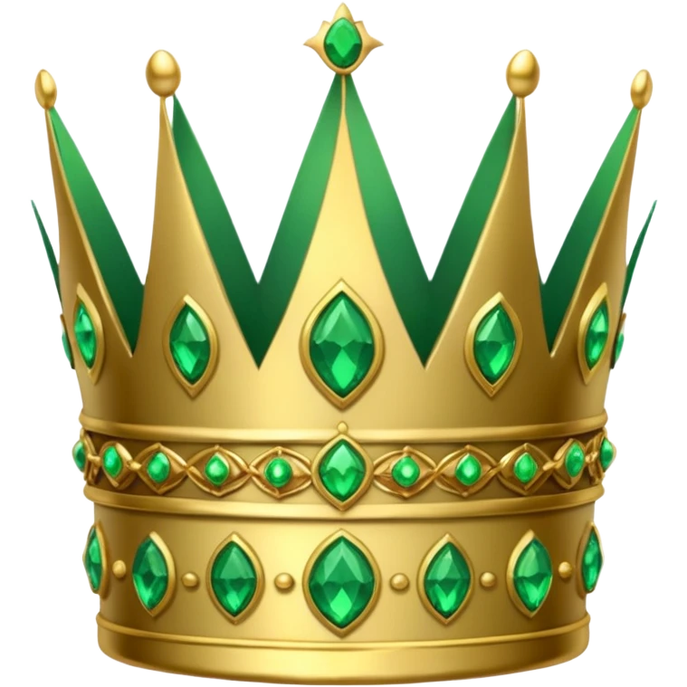 detailed green crown with emeralds, shiny and ornate emoji