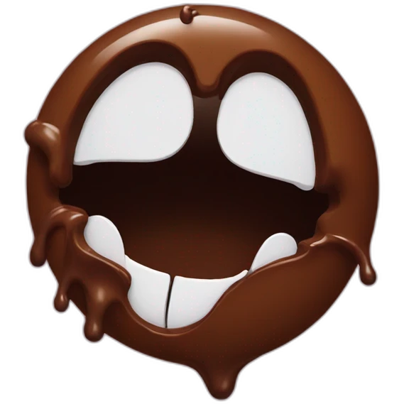 a hole with chocolate coming out of it emoji