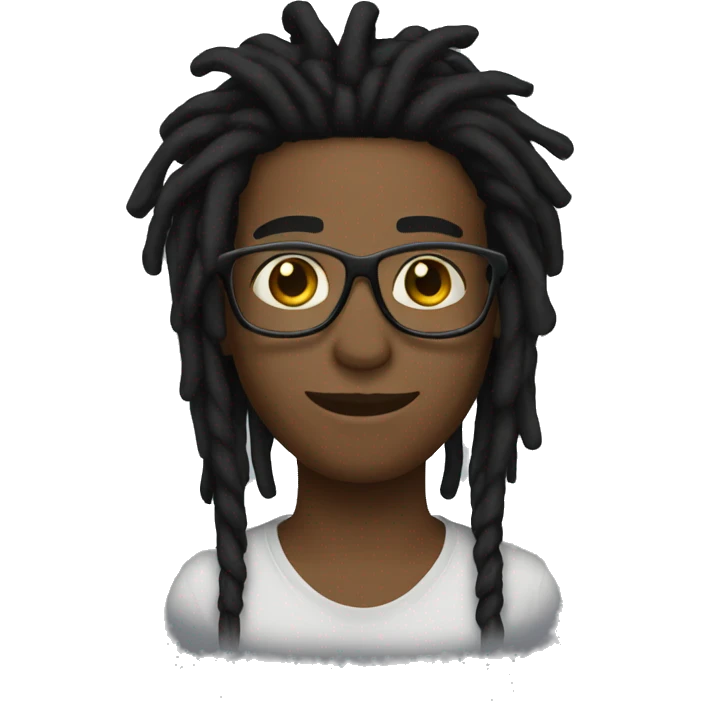 Black dreadlocks lunette emoji