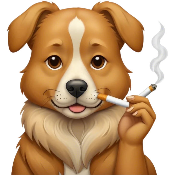 Dog smoking a joint emoji