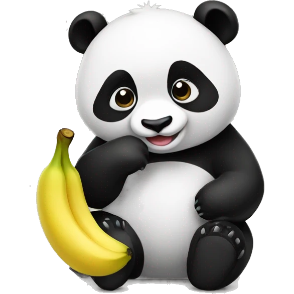 panda eating banana emoji