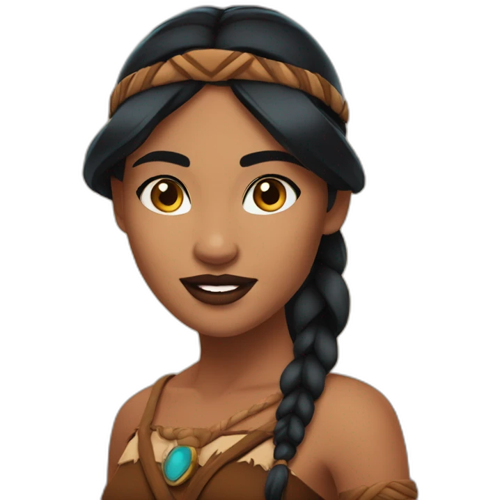 Pocahontas, Halloween character, dark makeup emoji