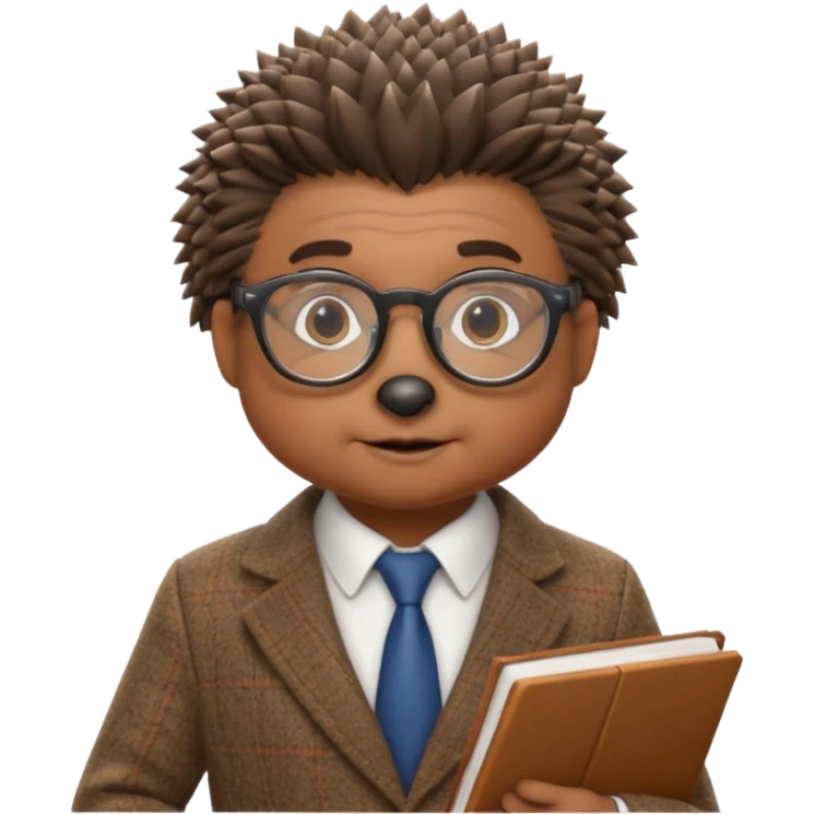 hedgehog professor emoji