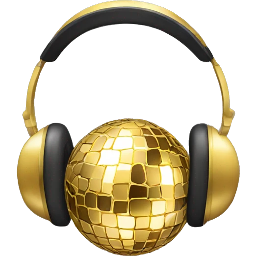 golddisco ball in headphone emoji
