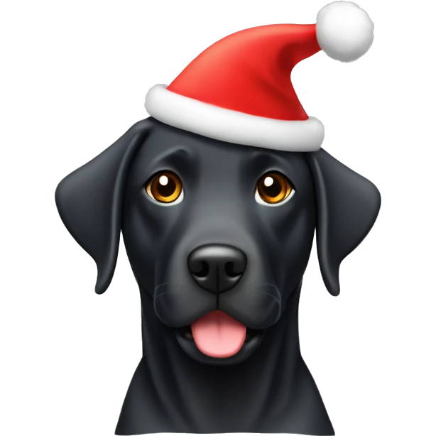 Labrador schwarz mit weihnachtsmütze emoji