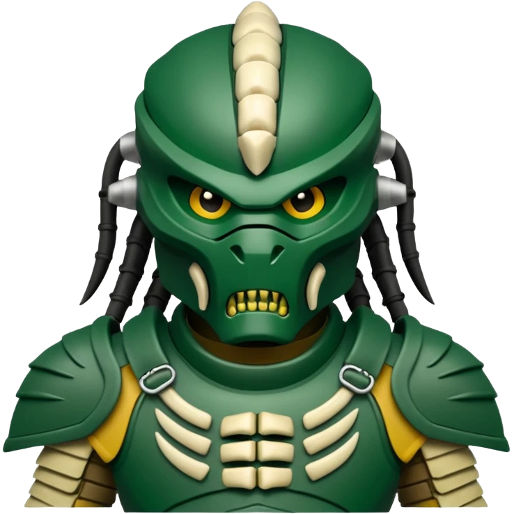 green Predator from movie predator with bone armor emoji