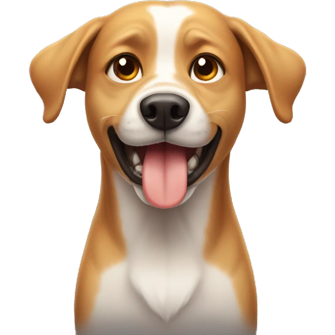 Overheated face on a dog emoji