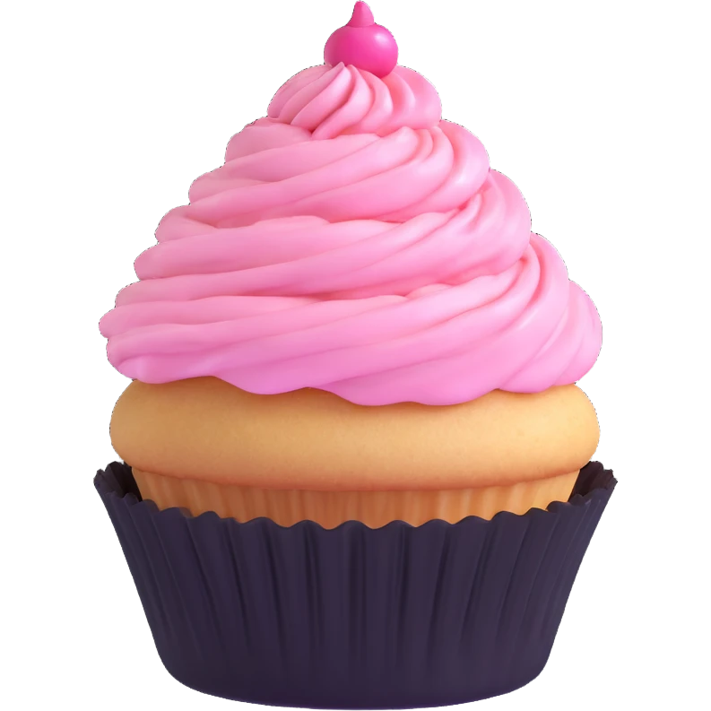 cupcake with pink icing emoji