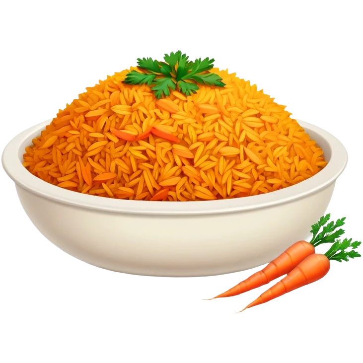 Uzbek plov rice dish with carrots and meat emoji