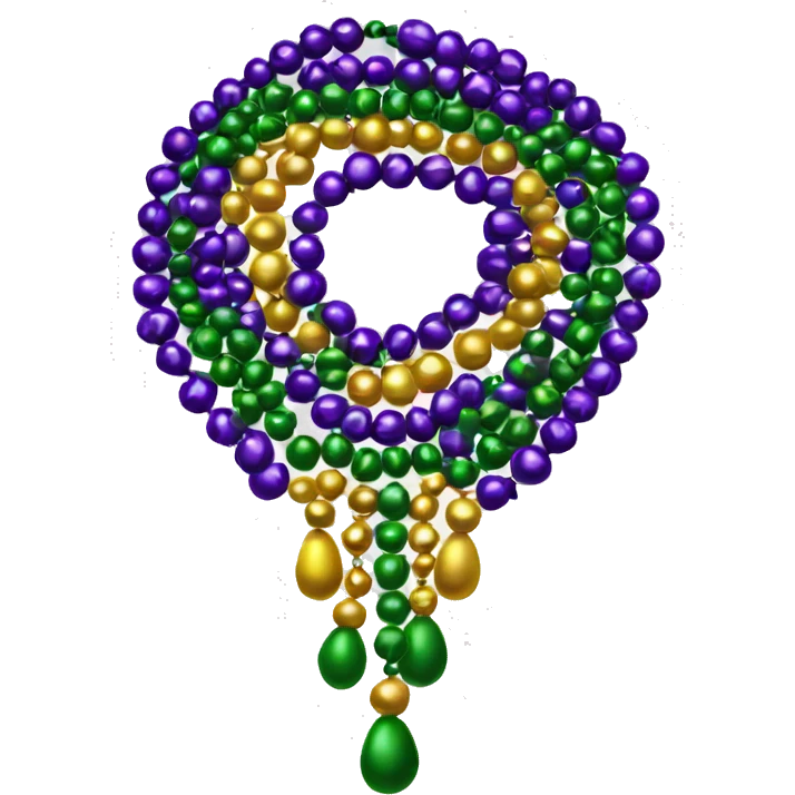 Realistic isolated mardi gras beads emoji