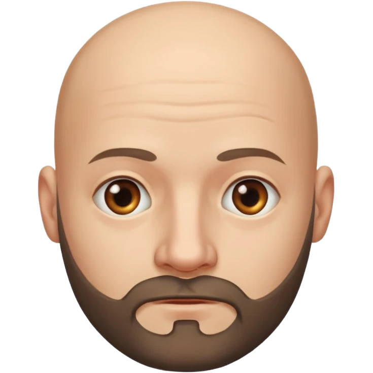 Bald with semi bearded face emoji