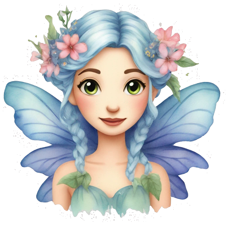 Watercolor fairy floral feminine  emoji