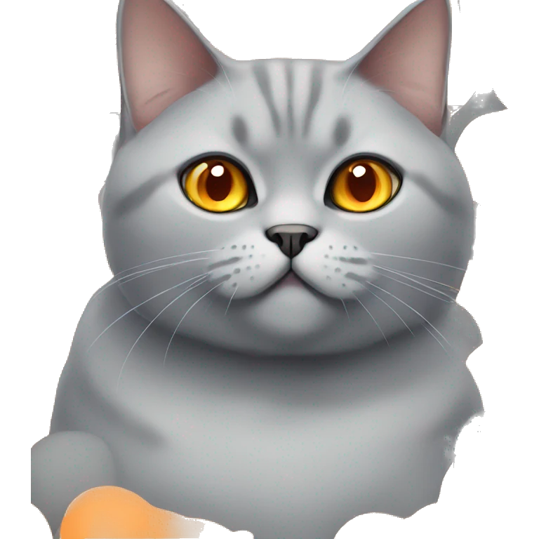 British shorthair cat with orange eyes emoji