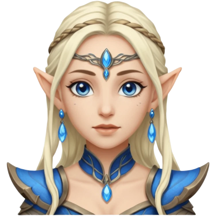 ESO female water elf warrior with lashes and earrings emoji