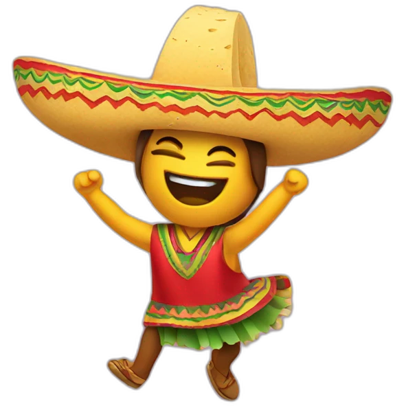 Happy mexican taco dancing emoji