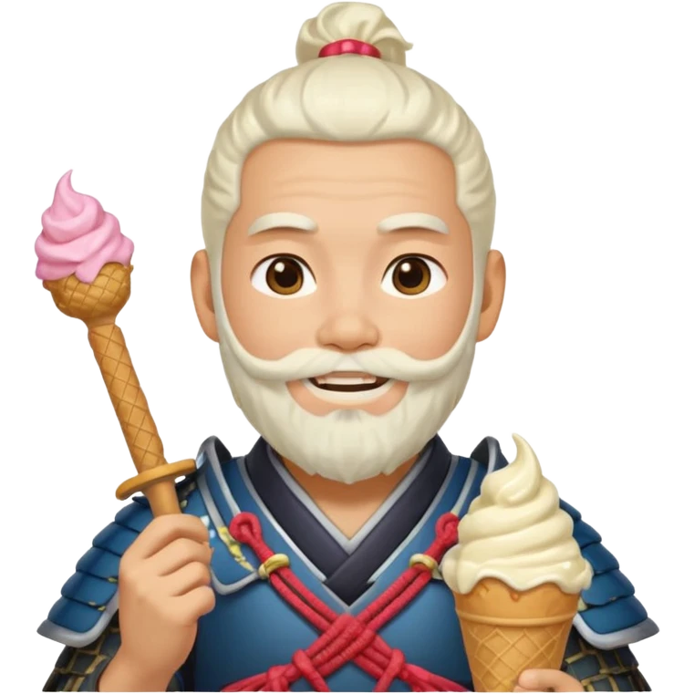 SAMURAI WITH ICE CREAM BEARD GAY emoji