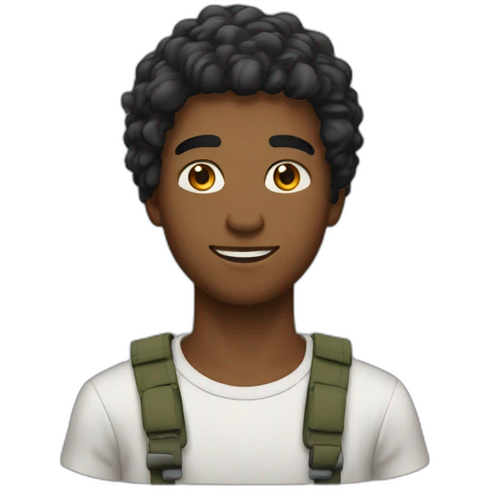 Jeune homme 19 ans algérien avec des cheveux emoji
