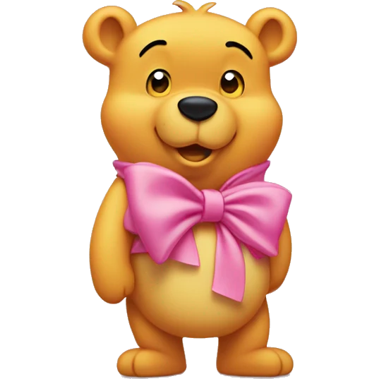 winnie the pooh wearing pink with a pink bow emoji