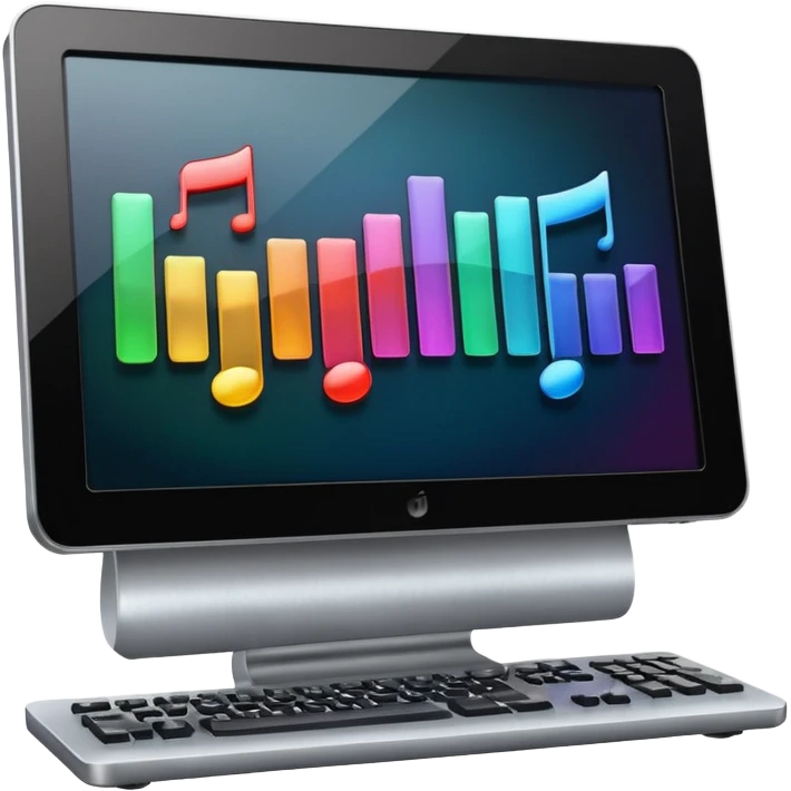 a computer play music emoji