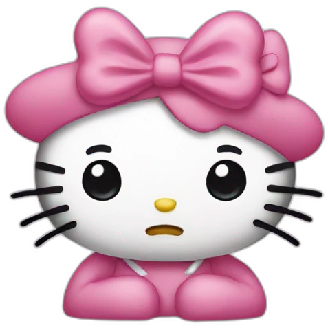 Sad hello kitty emoji
