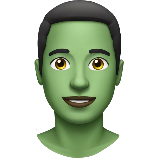 beauty penino facial mask for man with green face and black hair emoji