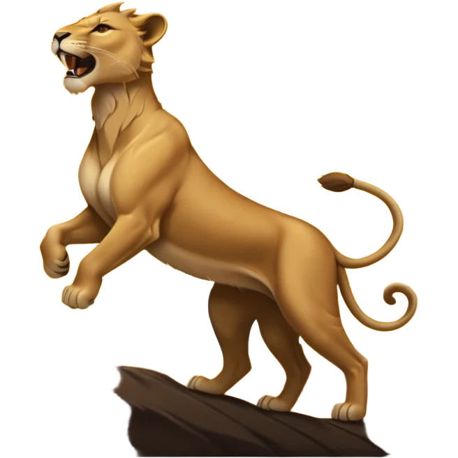 a lioness's silhouette roaring emoji