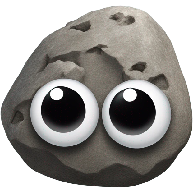 realistic rock with googly eyes emoji