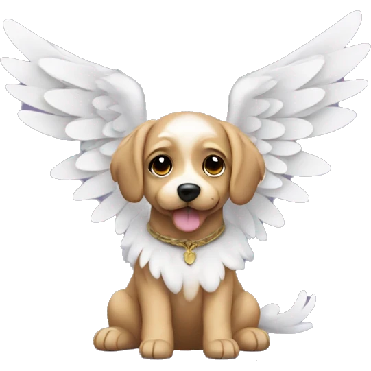 A Yorkshire dog with wings like an angel  emoji