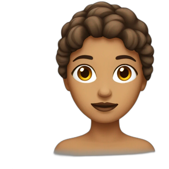 Chica pelo negros ojos marron emoji