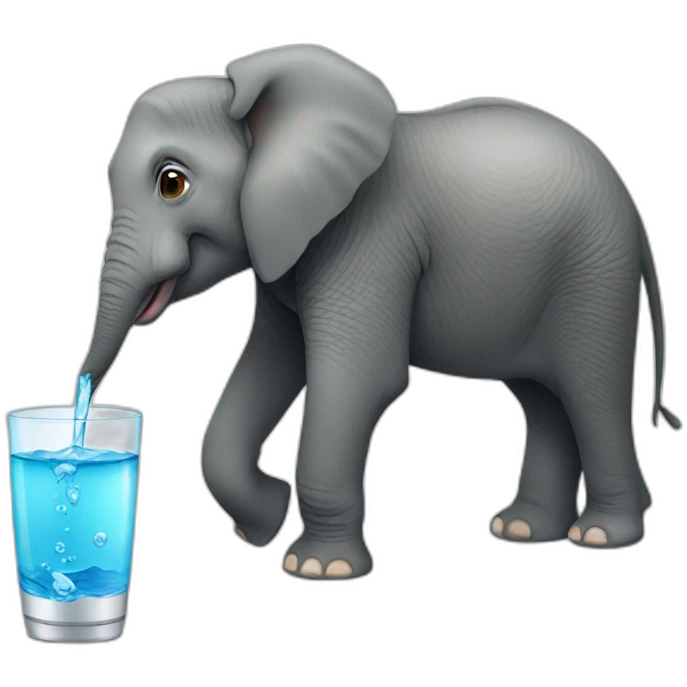 Elephant drinking water emoji