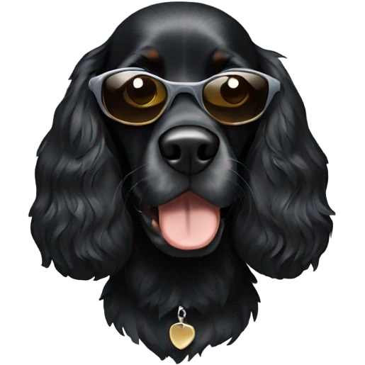 black spaniel with sunglasses on emoji