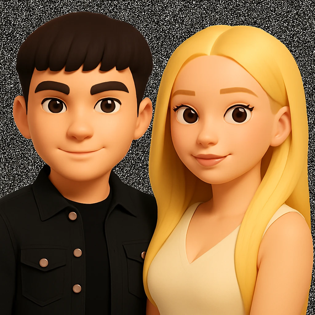 Slightly increase the volume of the upper body of the girl and shift her slightly to the right, preserving the style of the original image. emoji