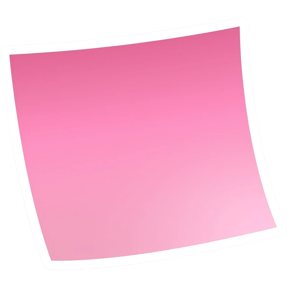 Simple and minimalistic sticker of a pink cute sticky note, white outline, smooth gradients or solid colours emoji