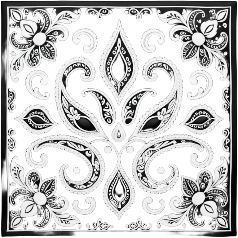 Black Paisley Bandana emoji