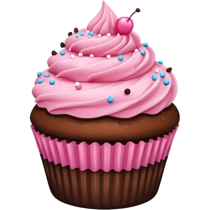 Cupcake with pink icing emoji