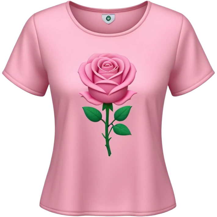 A 3D cartoon rose-pink women’s top with short sleeves, soft fabric texture, gentle lighting, isolated on plain background. Complete plain, no textures. emoji