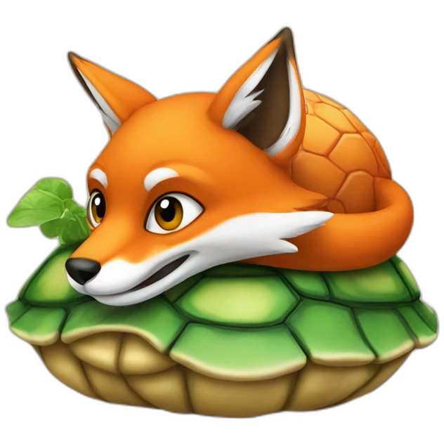 Fox above turtle emoji