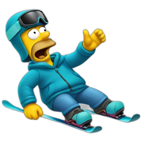 Homer simpson qui fais du ski emoji