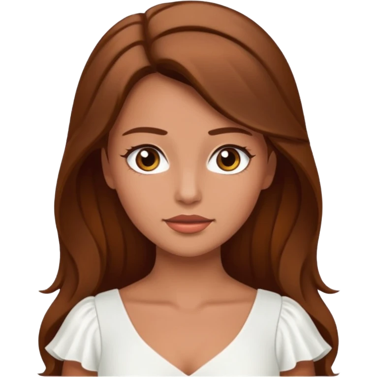 White tanned skin bride with brown hair with a chin on her face emoji
