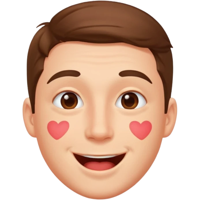 A guy with kiss mark all over his face acting crazy emoji