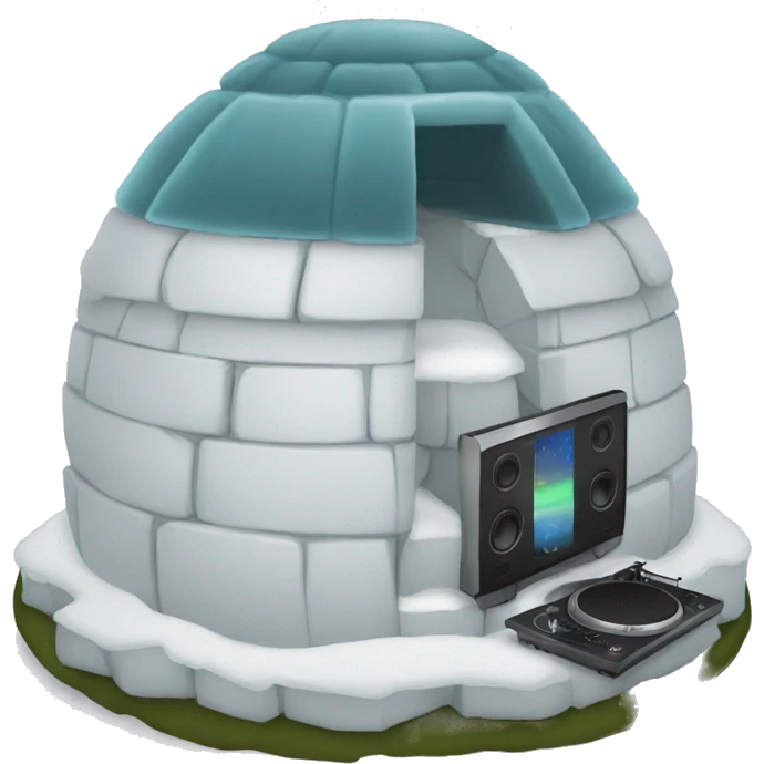 igloo with dj emoji