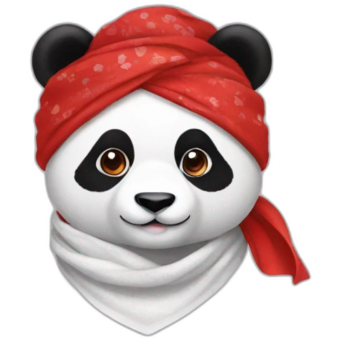 panda with bandana red emoji