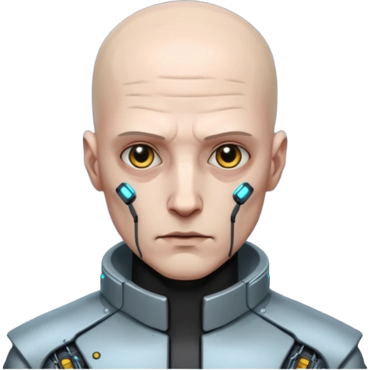 cyberpunk poor man whihout hair emoji