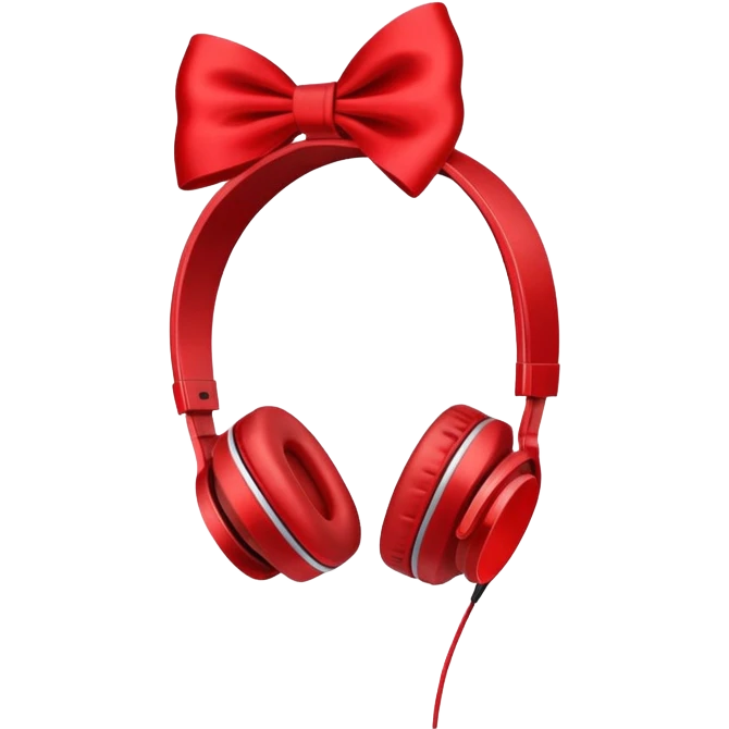 Headphones with a bow emoji
