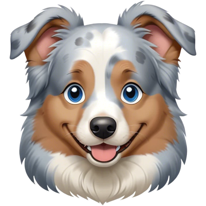 blue merle australian-shepherd blue eyes teen happy playful emoji